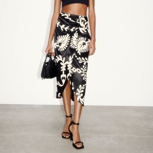Zara printed satin skirt size small